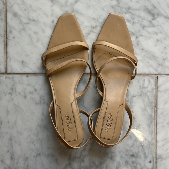 Jaggar the label strappy sandals size 38 nude leather - Picture 1 of 4